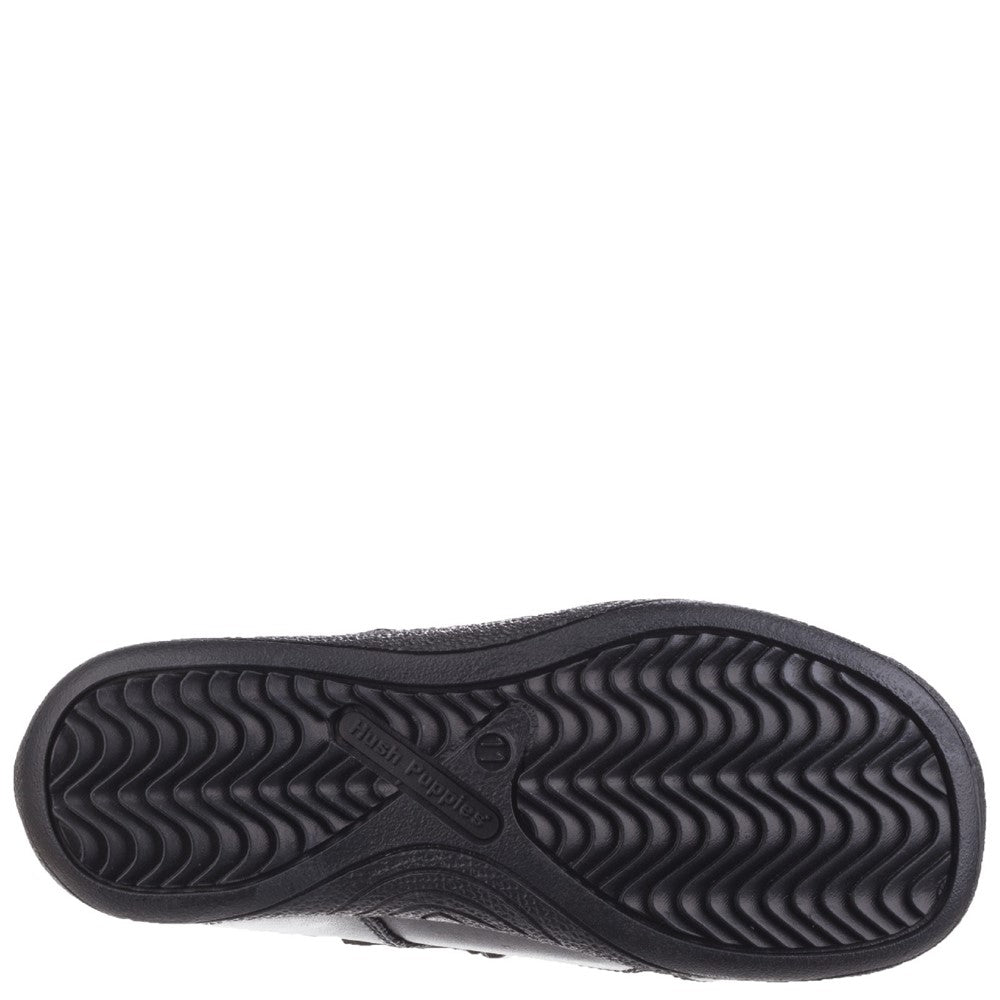 Girls BTS FLFR Black Hush Puppies Cindy Junior School Shoe