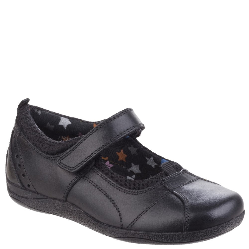 Girls BTS FLFR Black Hush Puppies Cindy Senior School Shoe