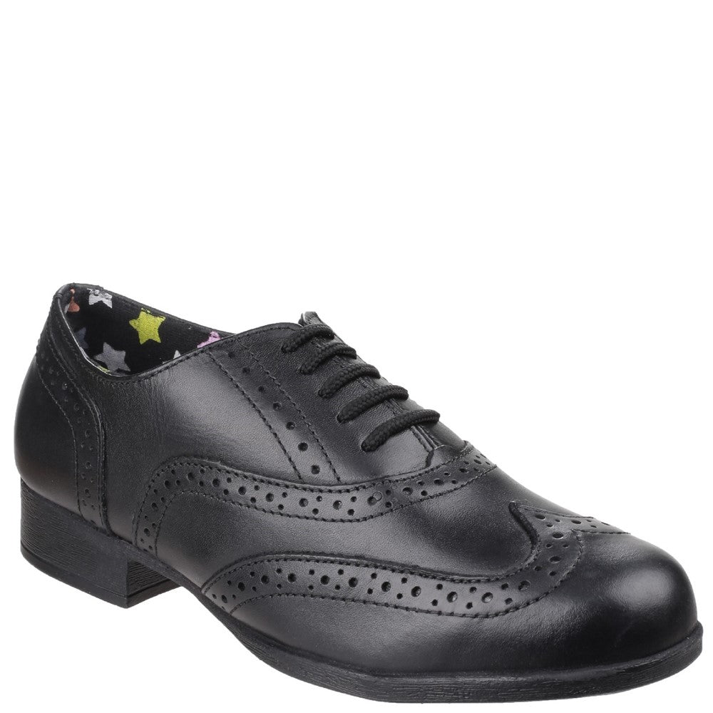 Girls BTS Black Hush Puppies Kada Junior School Shoe
