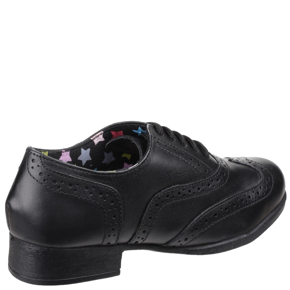 Girls BTS Black Hush Puppies Kada Junior School Shoe