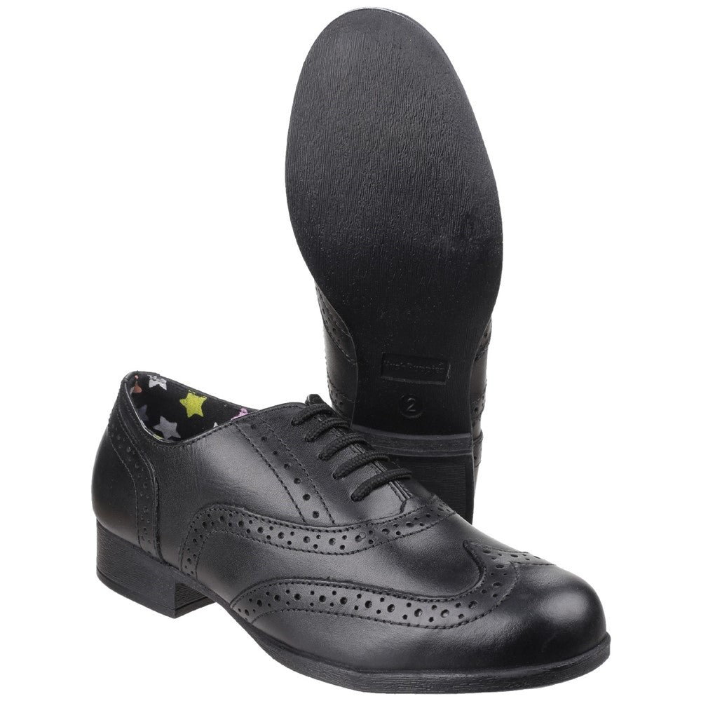 Girls BTS Black Hush Puppies Kada Junior School Shoe