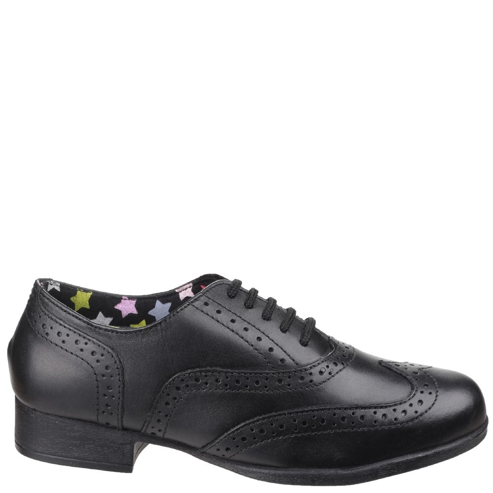 Girls BTS Black Hush Puppies Kada Junior School Shoe