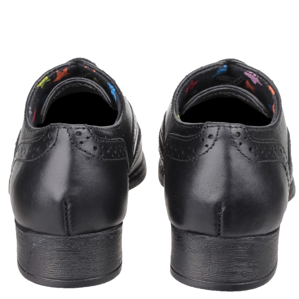 Girls BTS Black Hush Puppies Kada Junior School Shoe