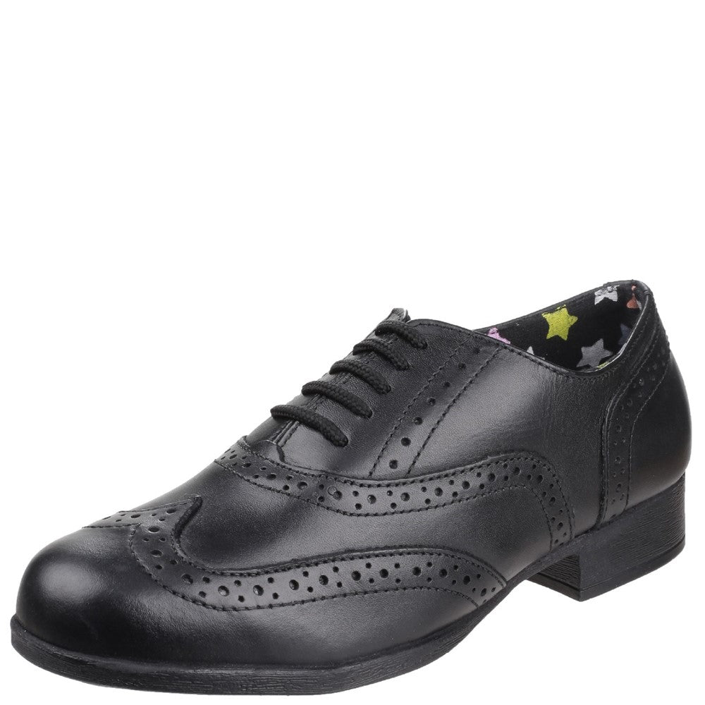 Girls BTS Black Hush Puppies Kada Junior School Shoe