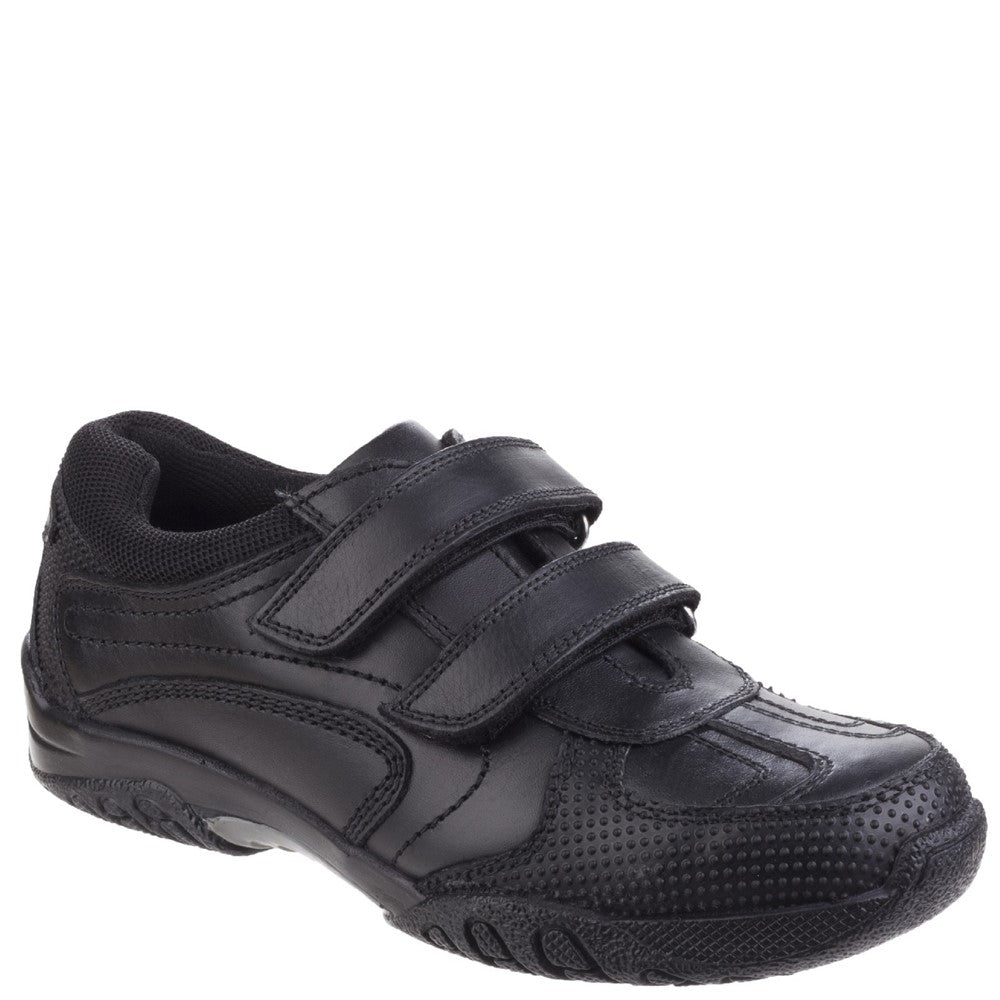 Boys BTS FLFR Black Hush Puppies Jezza Senior School Shoe