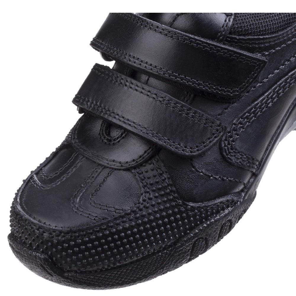 Boys BTS FLFR Black Hush Puppies Jezza Senior School Shoe