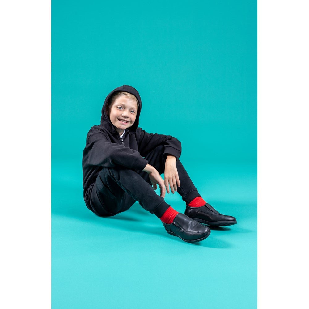 Boys BTS FLFR Black Hush Puppies Bespoke Senior School Shoe