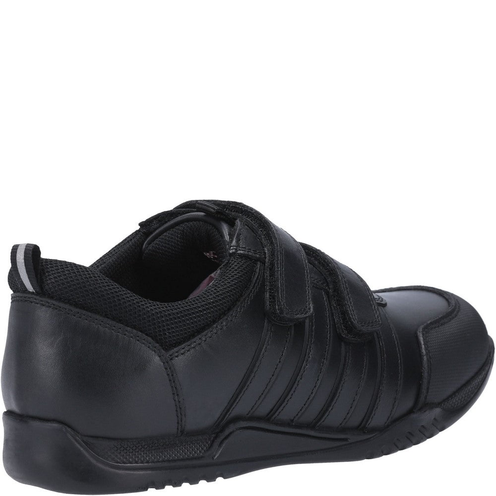 Boys BTS FLFR Black Hush Puppies Josh Junior School Shoe