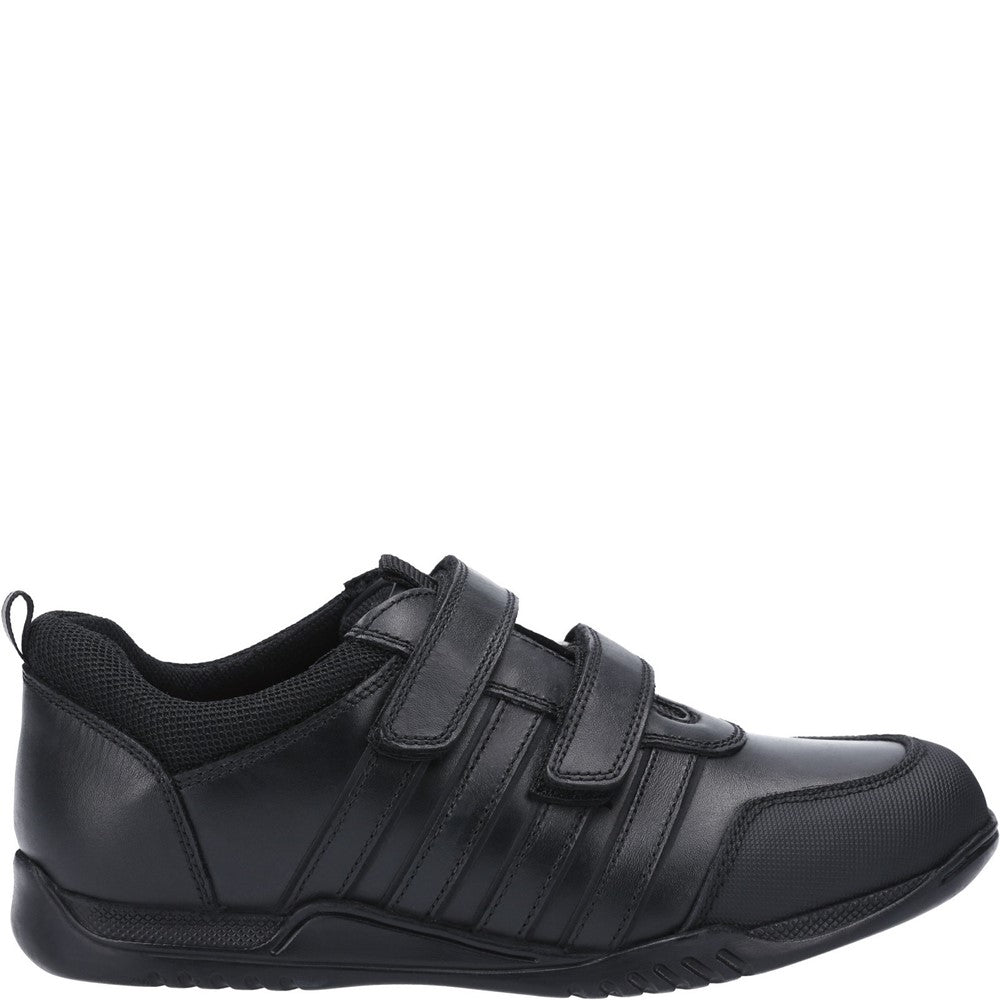 Boys BTS FLFR Black Hush Puppies Josh Junior School Shoe