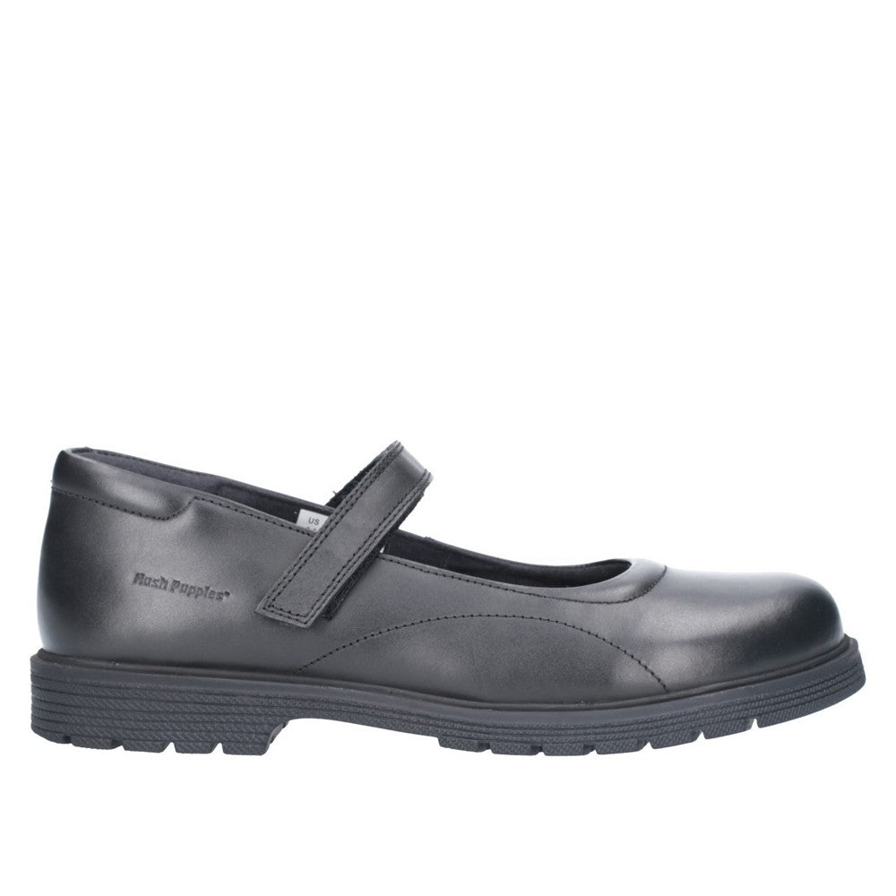 Girls BTS FLFR Black Hush Puppies Tally Senior School Shoe