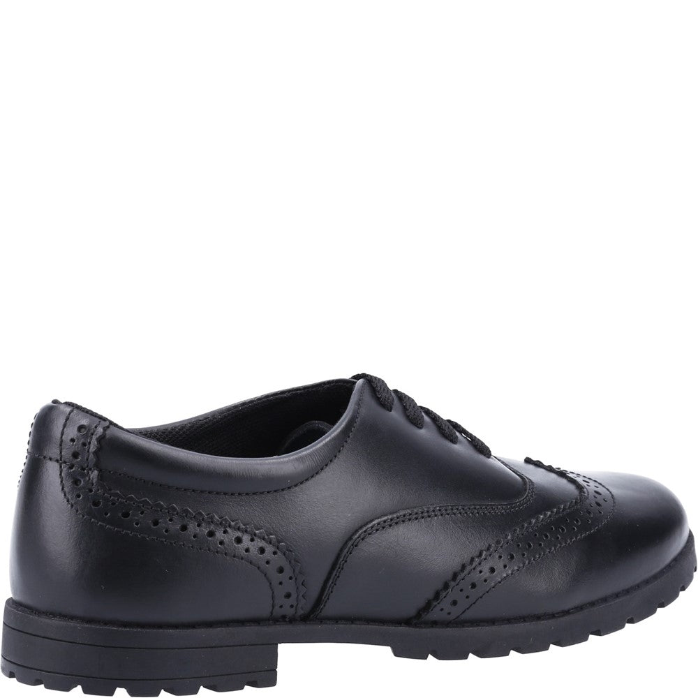 Girls BTS FLFR Black Hush Puppies Eadie Junior School Shoe