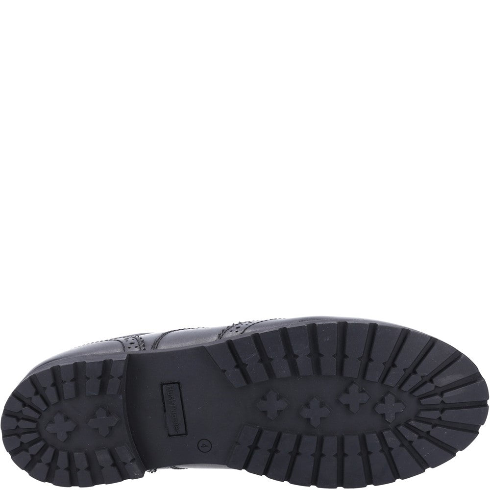 Girls BTS FLFR Black Hush Puppies Eadie Junior School Shoe