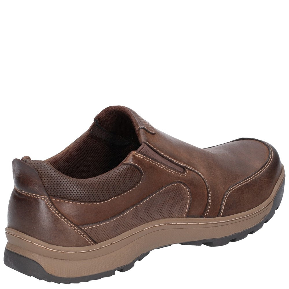 Mens Classic Slip On Shoes Brown Hush Puppies Jasper Trainer