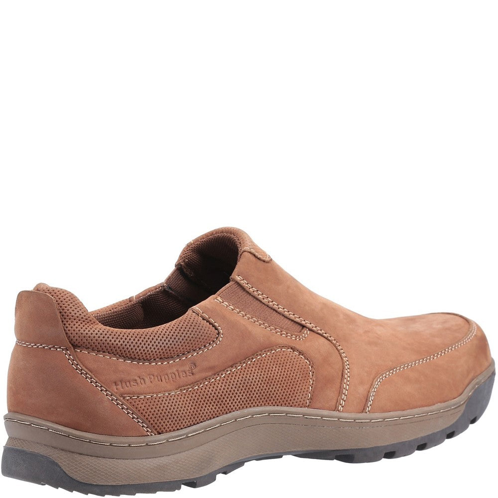 Mens Classic Slip On Shoes Tan Hush Puppies Jasper Trainer