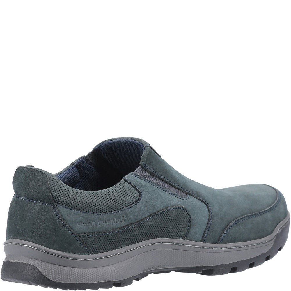 Mens Classic Slip On Shoes Navy Hush Puppies Jasper Trainer
