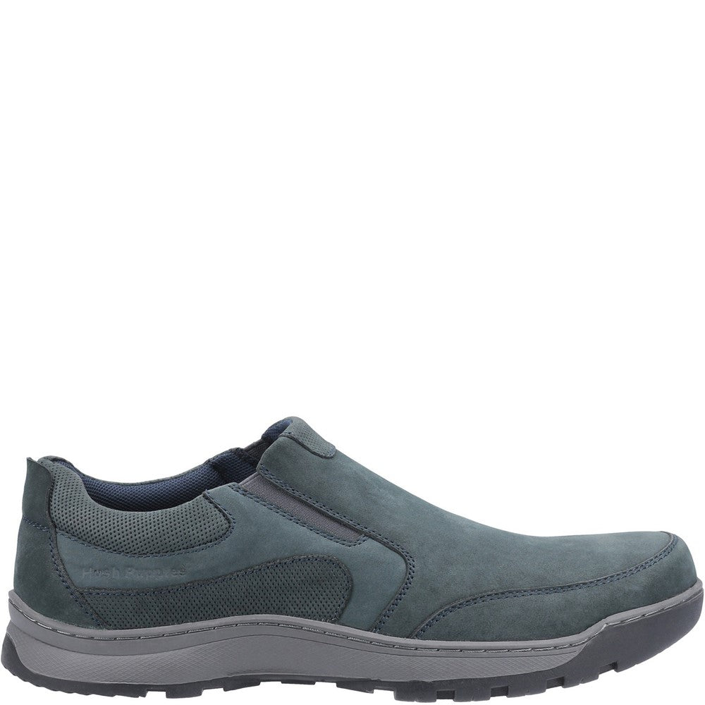 Mens Classic Slip On Shoes Navy Hush Puppies Jasper Trainer