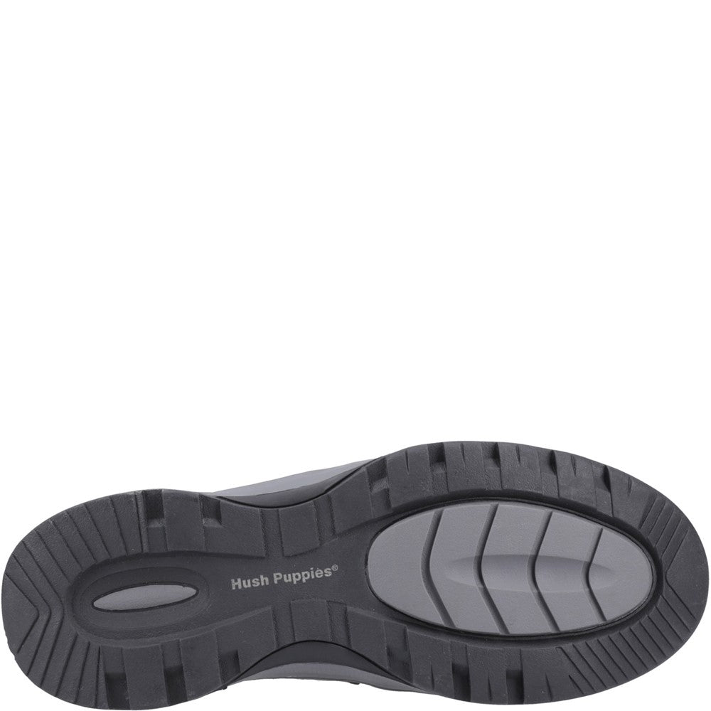 Mens Classic Slip On Shoes Grey Nubuck Hush Puppies Jasper Trainer