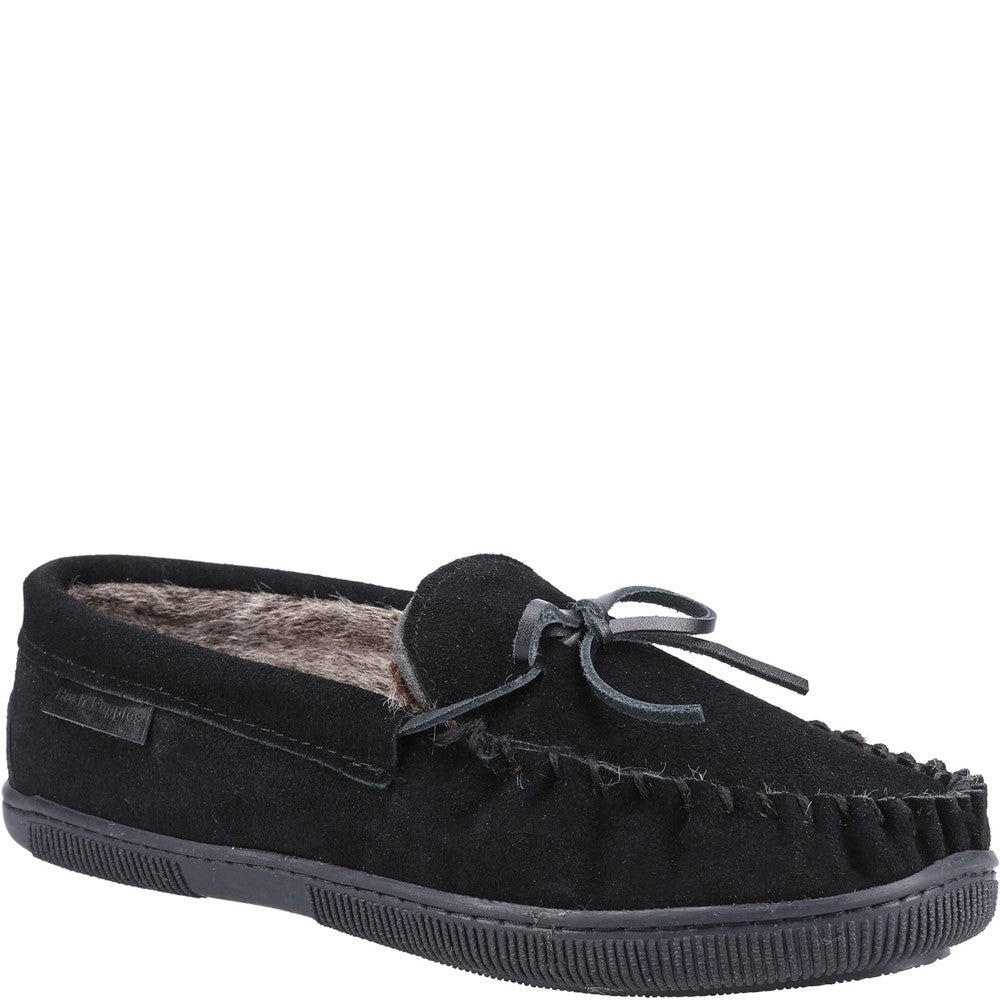 Classic Mens Slippers Black Hush Puppies Ace Slipper