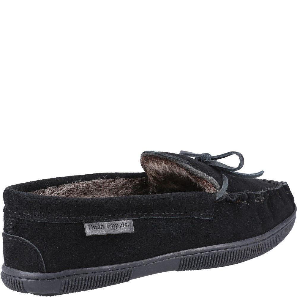 Classic Mens Slippers Black Hush Puppies Ace Slipper