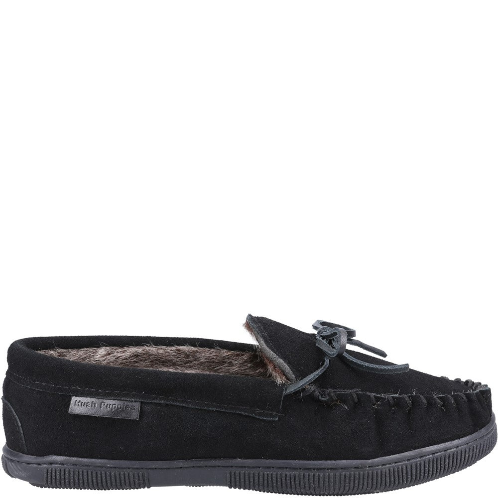 Classic Mens Slippers Black Hush Puppies Ace Slipper