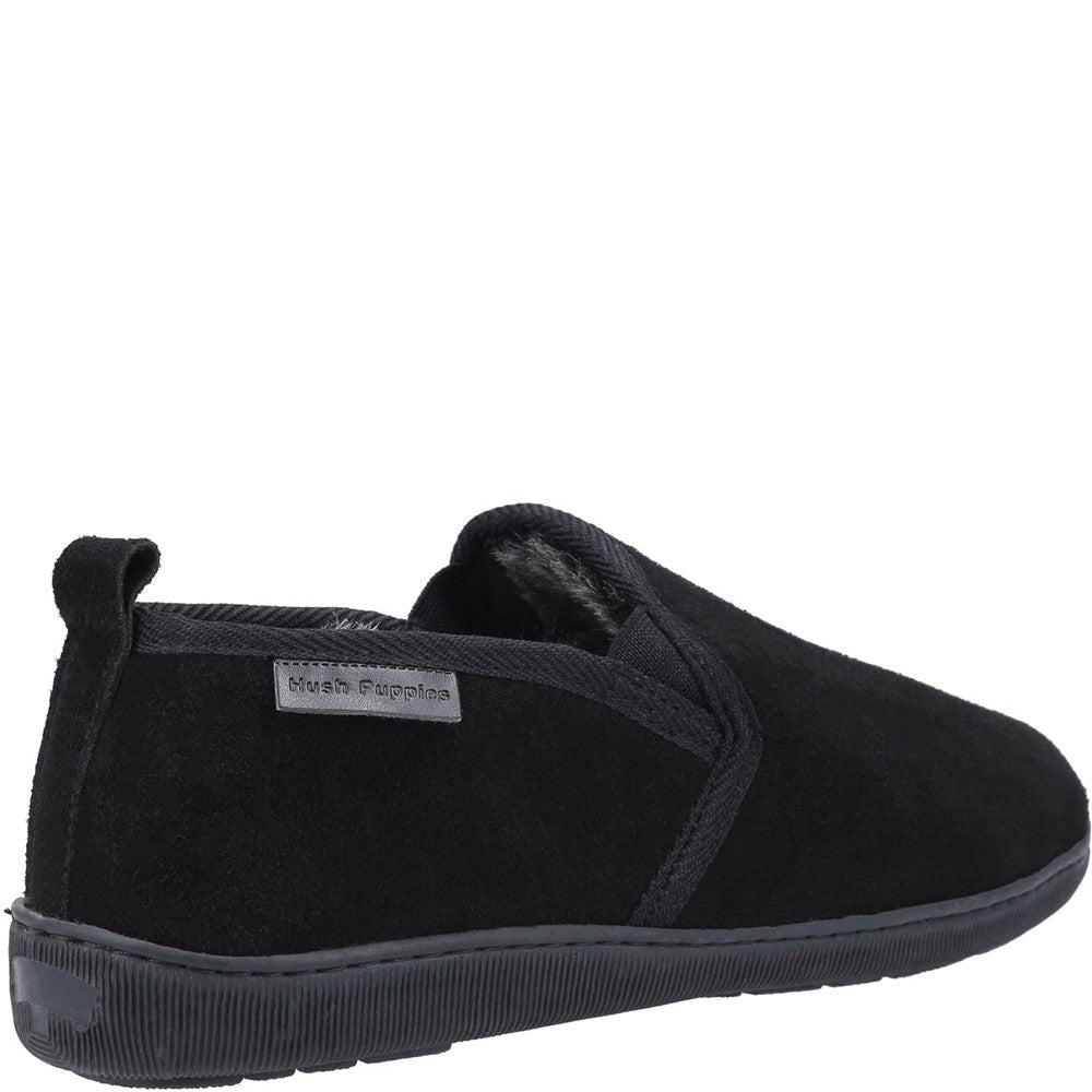 Classic Mens Slippers Black Hush Puppies Arnold Slipper
