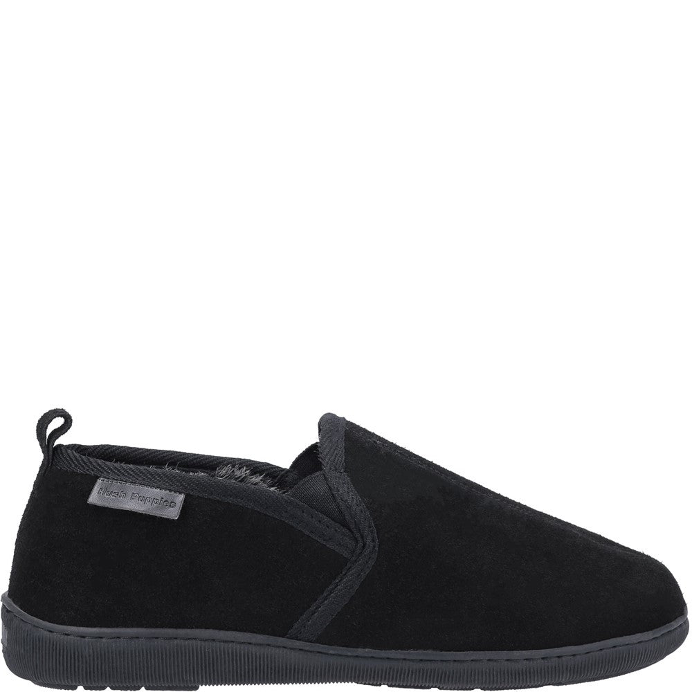 Classic Mens Slippers Black Hush Puppies Arnold Slipper