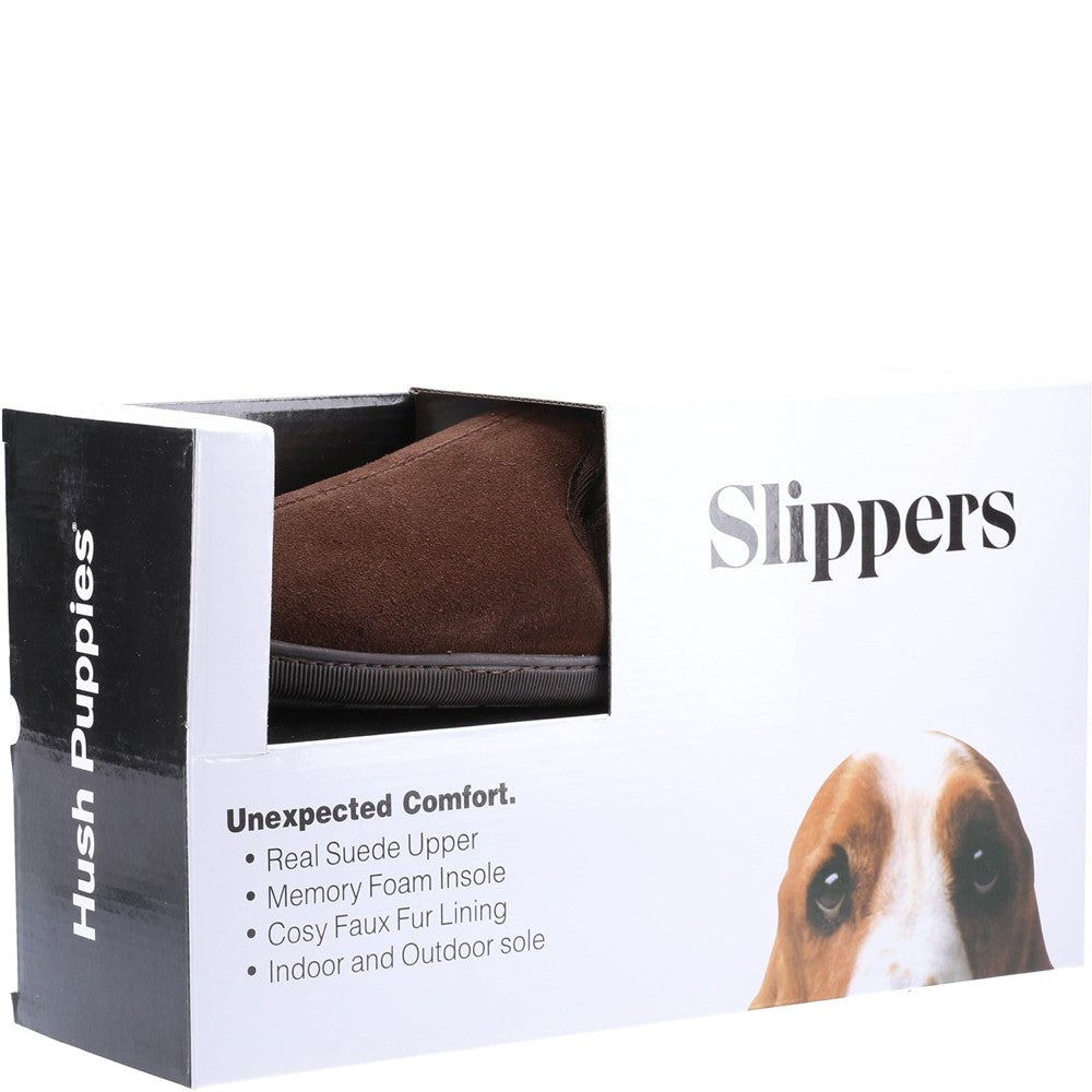 Classic Mens Slippers Brown Hush Puppies Arnold Slipper