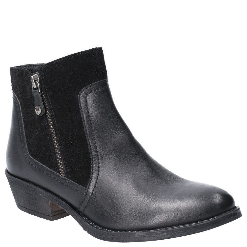 Ladies Ankle Boots Black Hush Puppies Isla Zip Up Ankle Boot