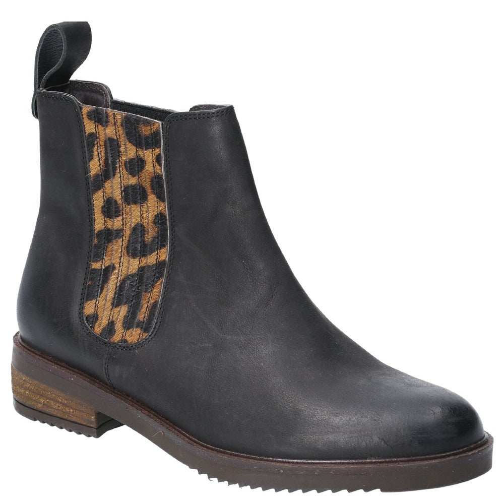 Ladies Ankle Boots Black Leopard Hush Puppies Stella Ankle Boot