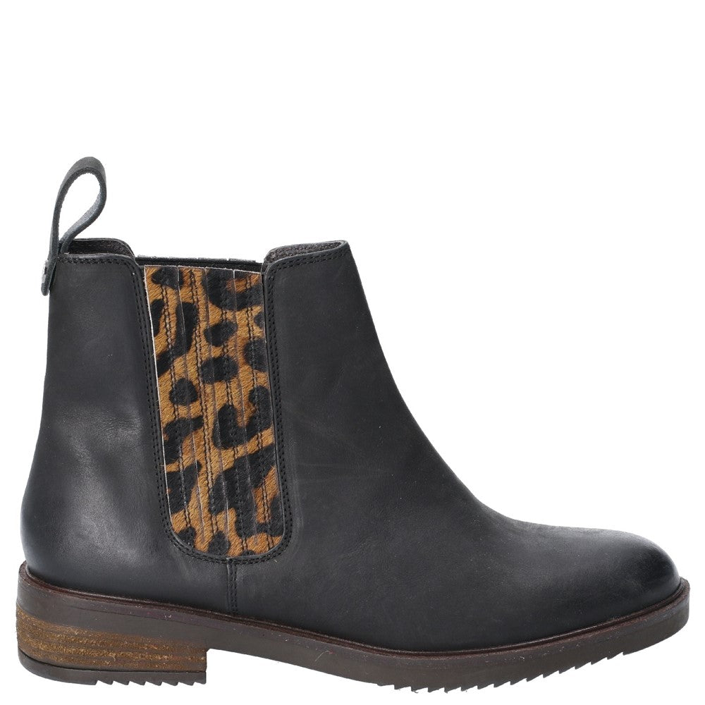Ladies Ankle Boots Black Leopard Hush Puppies Stella Ankle Boot