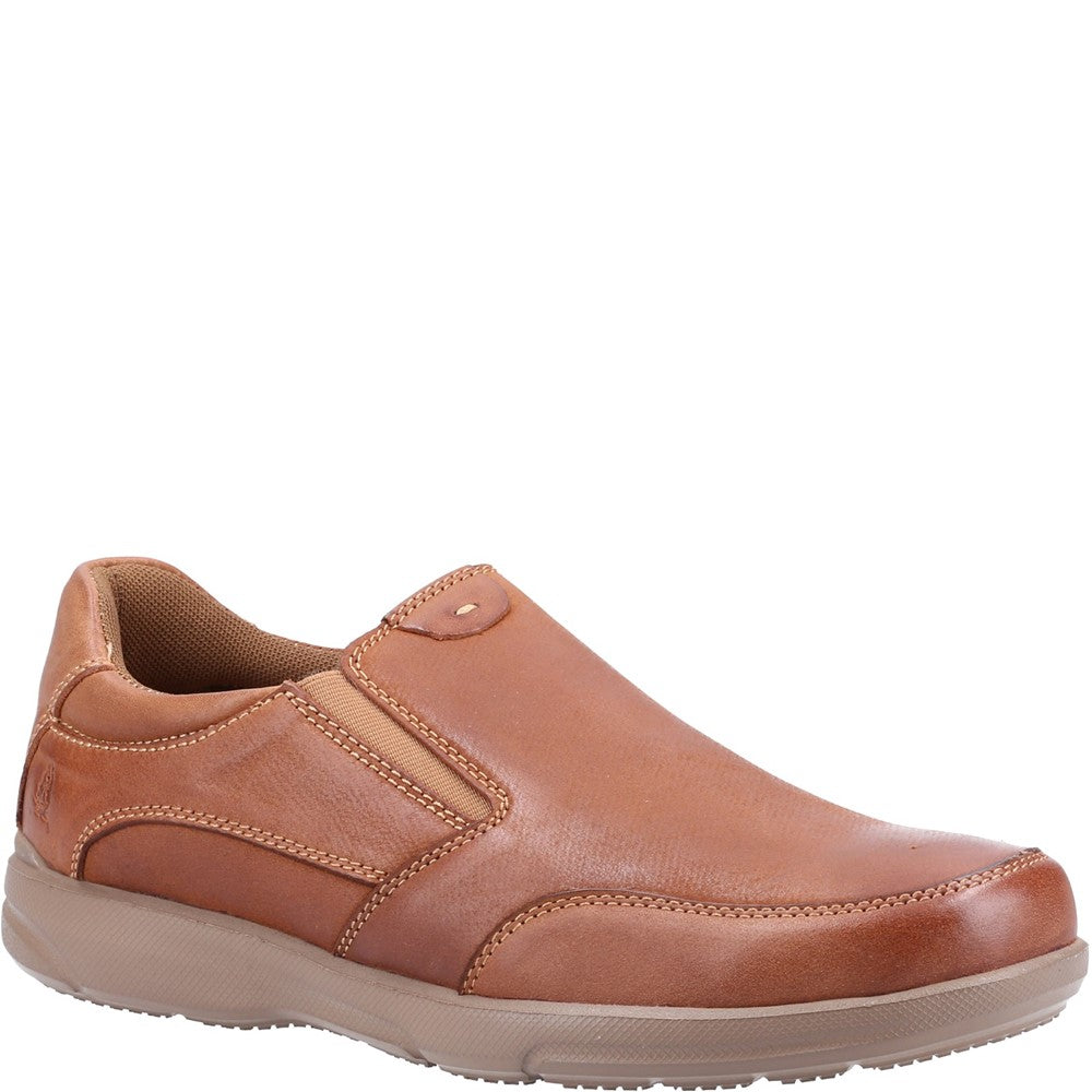 Mens Classic Slip On Shoes Tan Hush Puppies Aaron Shoe