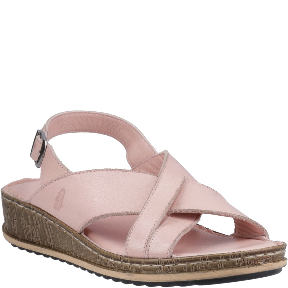 Sandal Ladies Summer Blush Hush Puppies Elena Cross Over Wedge Sandal