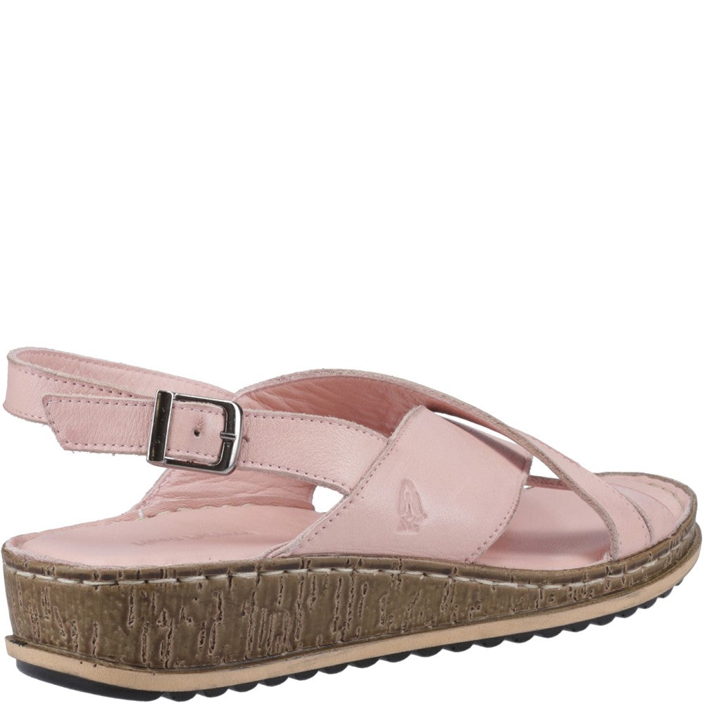 Sandal Ladies Summer Blush Hush Puppies Elena Cross Over Wedge Sandal