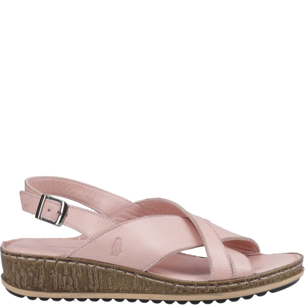 Sandal Ladies Summer Blush Hush Puppies Elena Cross Over Wedge Sandal