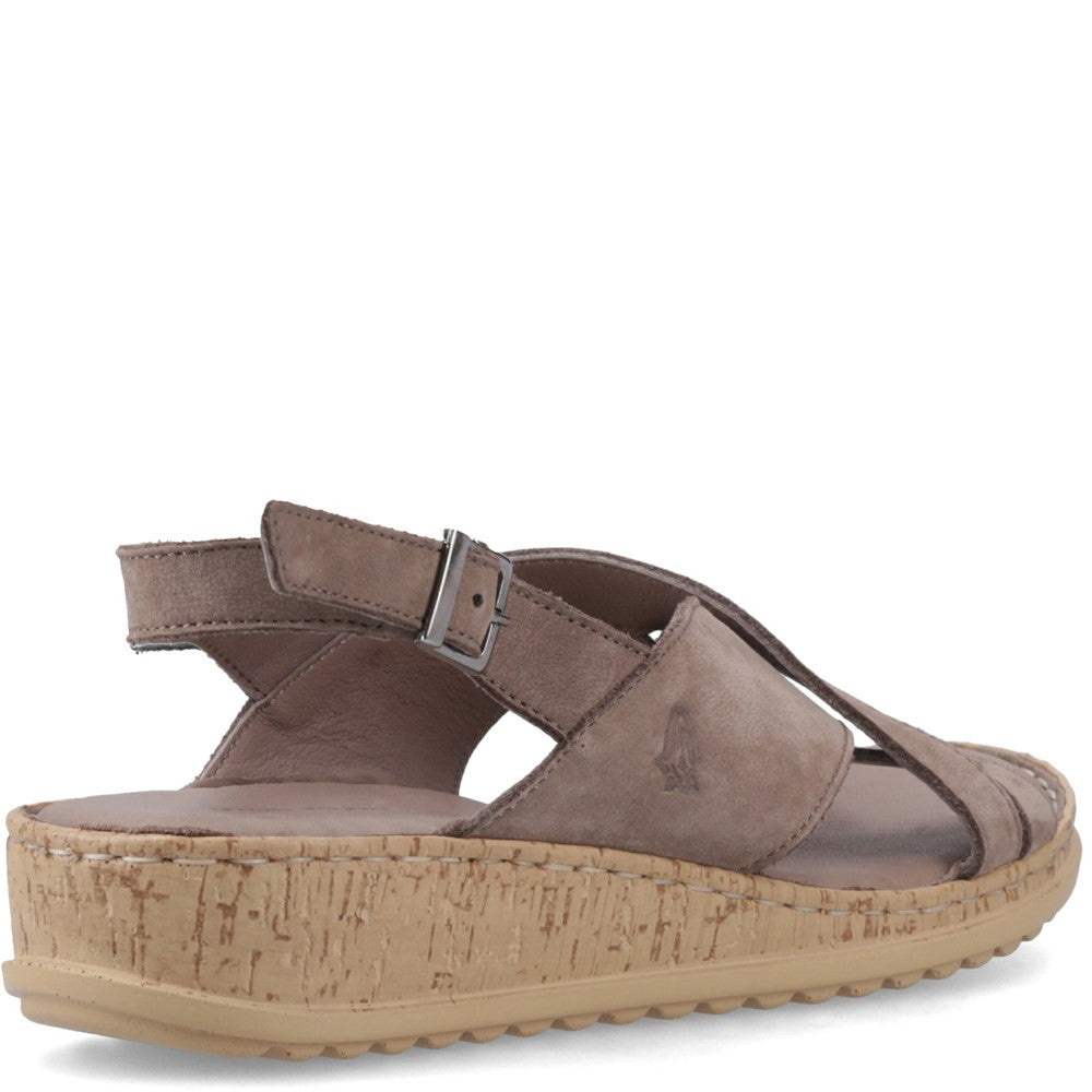 Sandal Ladies Summer Fossil Hush Puppies Elena Cross Over Wedge Sandal