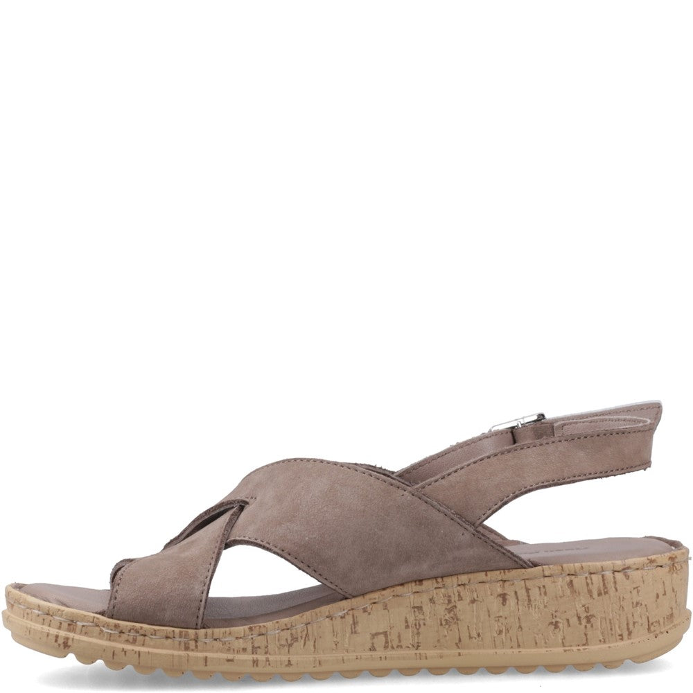 Sandal Ladies Summer Fossil Hush Puppies Elena Cross Over Wedge Sandal