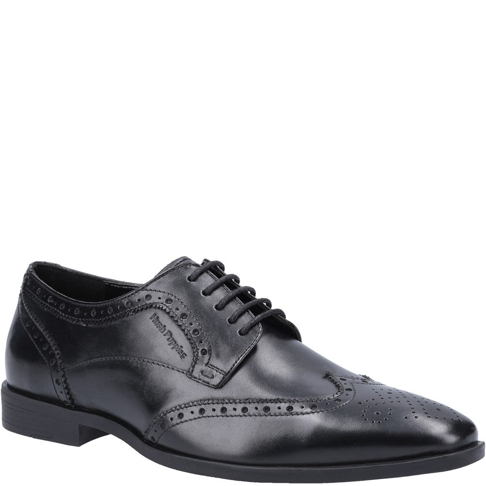 Mens Formal Lace Up Shoes Black Hush Puppies Elliot Brogue School Shoe