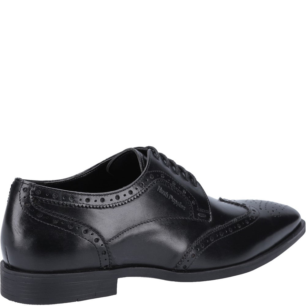 Mens Formal Lace Up Shoes Black Hush Puppies Elliot Brogue School Shoe