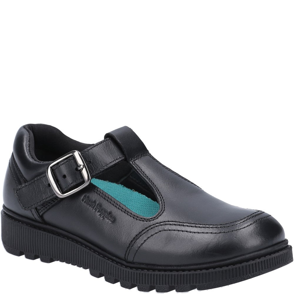 Girls BTS FLFR Black Hush Puppies Kerry Senior School Shoe