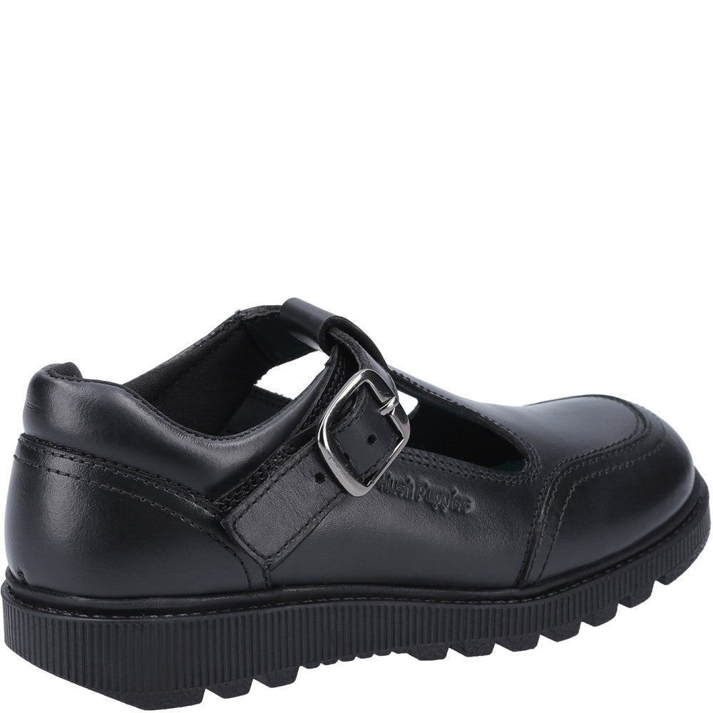 Girls BTS FLFR Black Hush Puppies Kerry Senior School Shoe