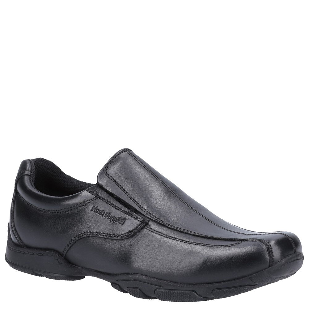 Boys BTS Black Hush Puppies Elijah Junior School Shoe