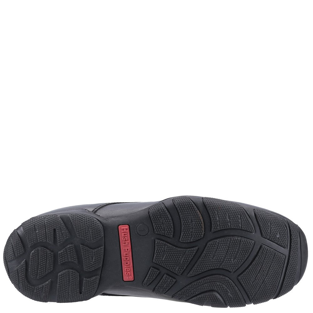 Boys BTS Black Hush Puppies Elijah Junior School Shoe