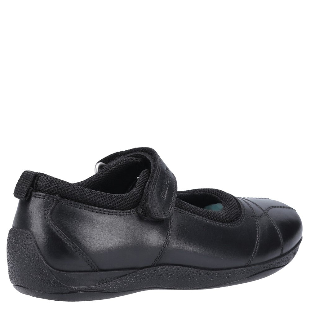Girls BTS Black Hush Puppies Clara Junior School Shoe