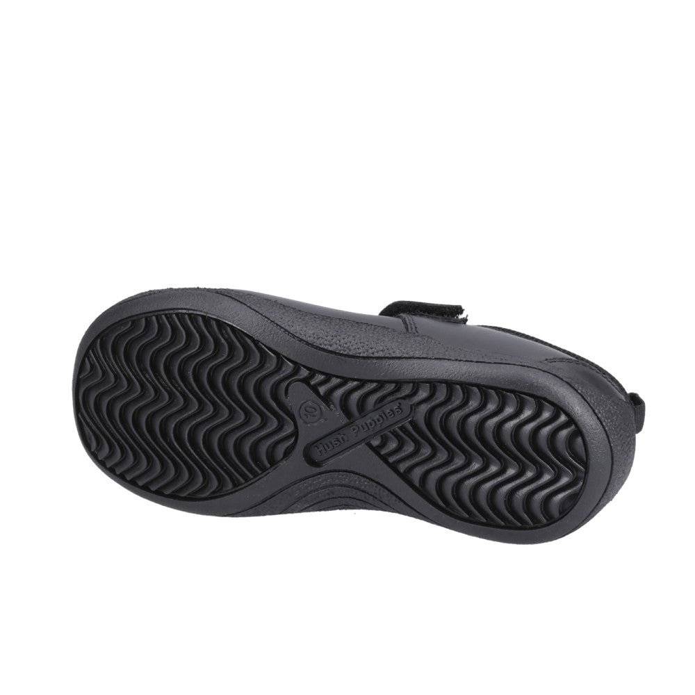 Girls BTS Black Hush Puppies Clara Junior School Shoe