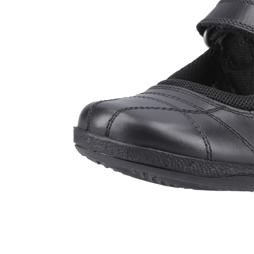 Girls BTS Black Hush Puppies Clara Junior School Shoe