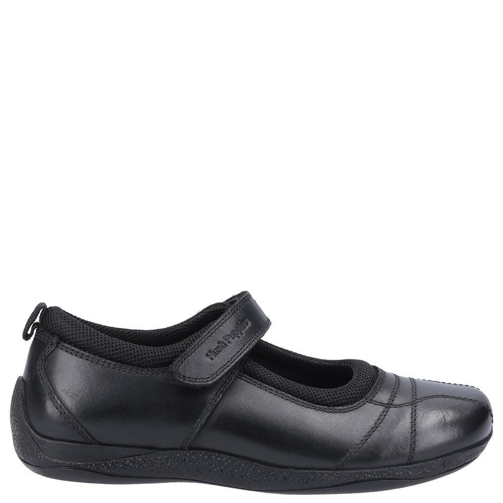 Girls BTS Black Hush Puppies Clara Senior School Shoe