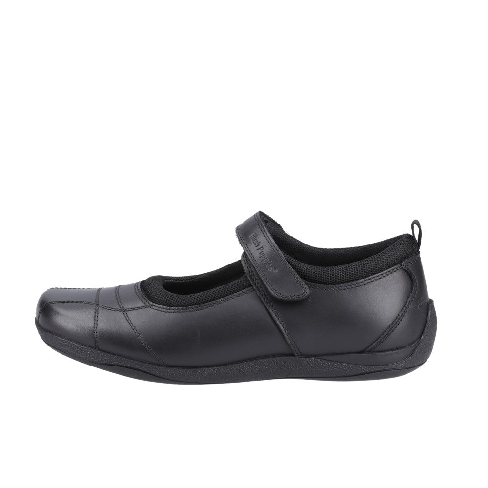 Girls BTS Black Hush Puppies Clara Senior School Shoe