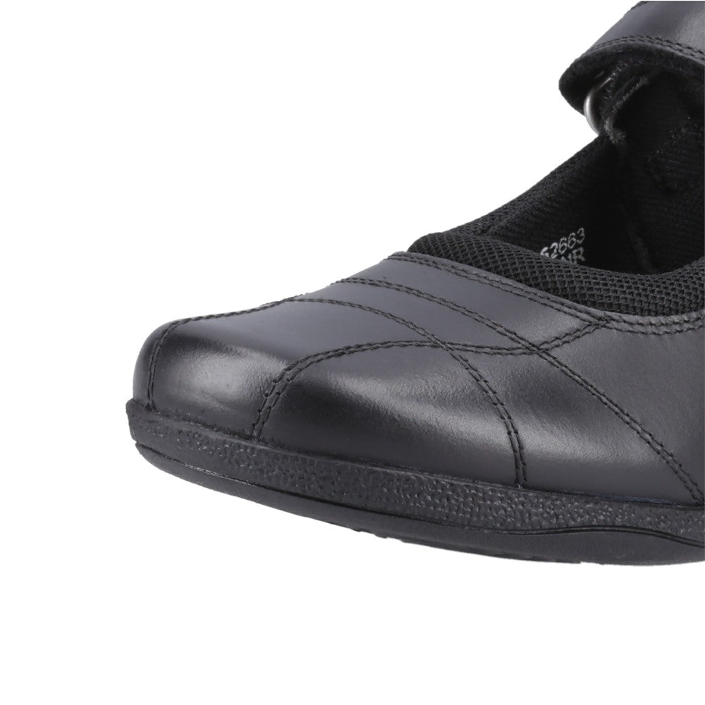 Girls BTS Black Hush Puppies Clara Senior School Shoe
