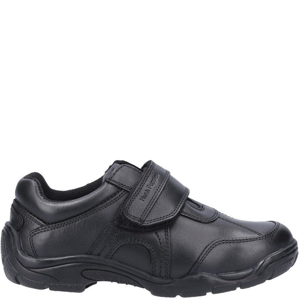 Boys BTS Black Hush Puppies Arlo Junior School Shoe