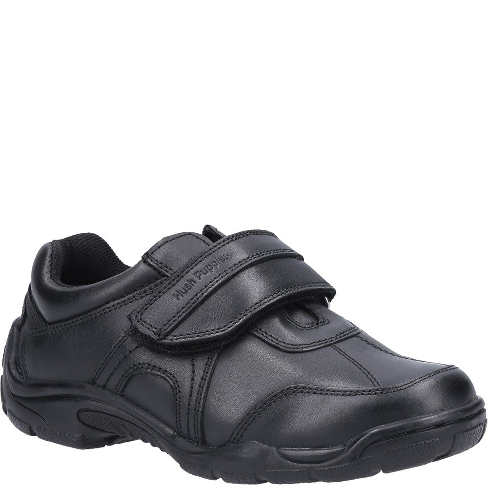 Boys BTS Black Hush Puppies Arlo Senior School Shoe